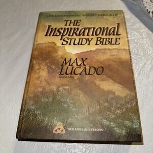 The Inspirational Study Bible by Max Lucado 1991 Hardcover NKJV Life Lessons God